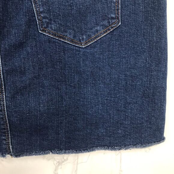 J. Crew Mercantile Blue Medium Wash Raw Hem Denim Mini Skirt - Picture 9 of 14